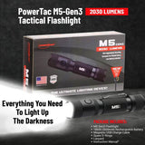 Powertac M5-G3 Rechargeable LED Flashlight - CREE XM-L2 U3 - 2030 Lumens - Includes 1 x 18650