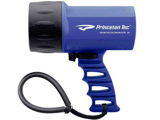 Princeton Tec Shockwave II Dive Light - Incandescent Xenon Bulb - 205 Lumens - Class I Div 2 - Includes 8 x C - Blue