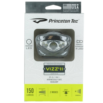 Princeton Tec Vizz II Intrinsically Safe Headlamp - 5 x LEDs - 150 Lumens - Class I Div 1 - Includes 3 x AAAs - Black