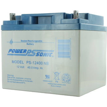 Power-Sonic AGM General Purpose PS-12400 40Ah 12V Rechargeable Sealed Lead Acid (SLA) Battery - NB Terminal