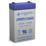 Power-Sonic PS-632 3.5AH 6V Rechargeable Sealed Lead Acid (SLA) Battery - F1 Terminal