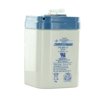 Power-Sonic PS-650L 5AH 6V Rechargeable Sealed Lead Acid (SLA) Battery - F1 or SP Terminal