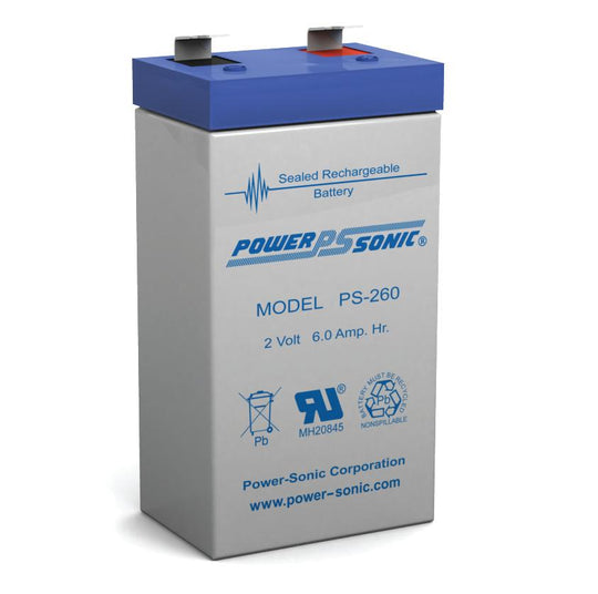 Power Sonic PS-260F1 2v 6Ah Sealed Lead Acid Battery
