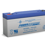 Power-Sonic PS-630 3.5AH 6V Rechargeable Sealed Lead Acid (SLA) Battery - F1 Terminal