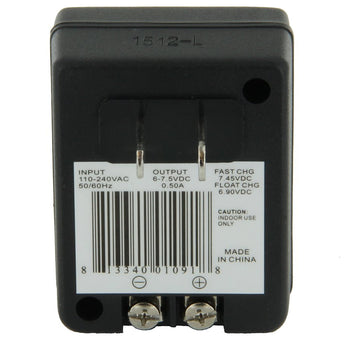 Power-Sonic 6V 500mAh Rechargeable Sealed Lead Acid Battery Charger - Auto Switch Mode - Plug-in Design (PSC-6500A-C)