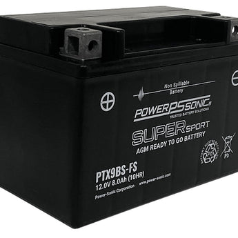 Power-Sonic PTX9BS-FS 8Ah 12V Ultra Sport Series Sealed Lead Acid (SLA) Battery - 135CCA