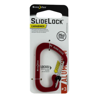 Nite Ize SlideLock Carabiner - Aluminum with Slide-to-Lock Design - #3 - Multiple Colors