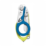 Leatherman Raptor Response Shears - Blue/Yellow - Closed, Oxygen Tank Wrench Showing