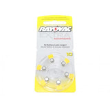 Rayovac R-10AE-60 MF (6PK) Size 10 1.45V Zinc Air Yellow Hearing Aid Battery - 6 Pack Retail Card