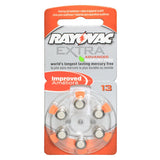 Rayovac R-13AE-6A MF (6PK) Size 13 1.45V Zinc Air Orange Hearing Aid Batteries - 6 Pack Retail Card
