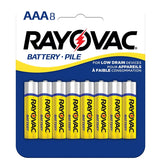 Rayovac 3AAA-8CTF (4PK) AAA 320mAh 1.5V Zinc Chloride (ZnCl) Button Top Battery - 8 Pack Retail Card