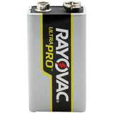 Rayovac Ultra Pro AL-9V Alkaline Battery with Snap Connectors - 6 Pack Shrink Wrap