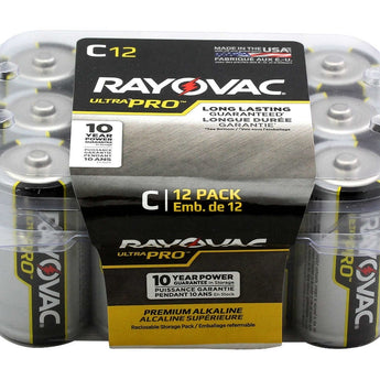 Rayovac Ultra Pro AL-C-12 1.5V Alkaline Button Top Batteries - 12 Pack