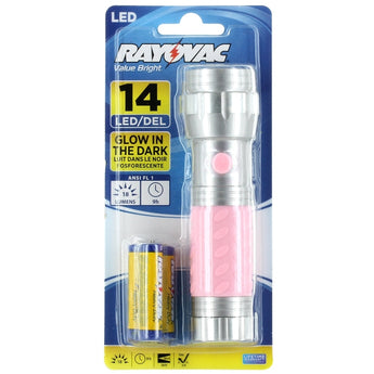 Rayovac Value Bright Glow-in-the-Dark 14-LED Flashlight - 18 Lumens - Includes 3 x AAAs - Color May Vary (BEGL3AAA-BA)