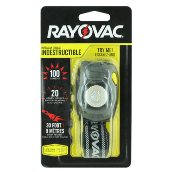 Rayovac Industrial DIYHL3AAA-BXTB Virtually Indestructible LED Headlight - 100 Lumens - Includes 3 x AAAs