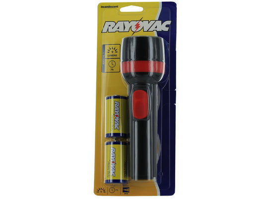 Rayovac 2D Economy Flashlight - 9 Lumens - Uses 2 x D - Includes Batteries