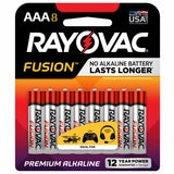 Rayovac Fusion 824-8CT AAA 1.5V Alkaline Button Top Batteries - 8 Piece Retail Card
