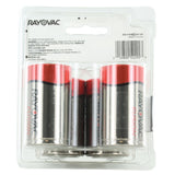 Rayovac Fusion 813-4T D-cell 1.5V Alkaline Button Top Batteries - 4 Piece Retail Card