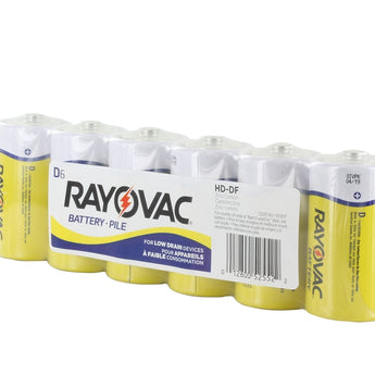 Rayovac Heavy Duty HD-DD D-cell 1.5V Zinc Chloride Button Top Batteries - 6 Pack Shrink Wrap