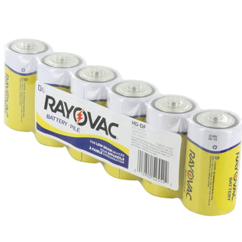 Rayovac Heavy Duty HD-DD D-cell 1.5V Zinc Chloride Button Top Batteries - 6 Pack Shrink Wrap