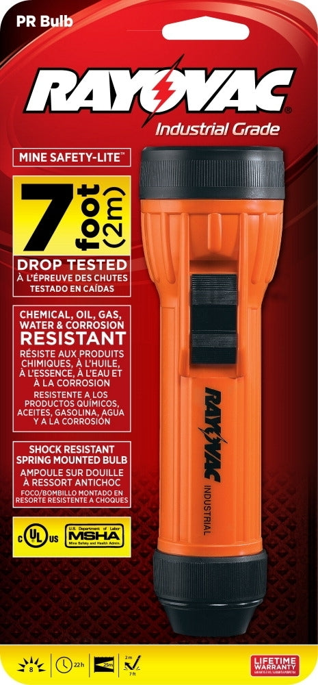 Rayovac Industrial Intrinsically Safe Krypton Flashlight - Incandescent Bulb - 8 Lumens - Uses 2 x D Cells (IN2-MSC)