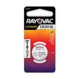 Rayovac Specialty KE CR2016 90mAh 3V Lithium Primary (LiMNO2) Coin Cell Battery for Keyless Entry - 1 Piece Retail Card