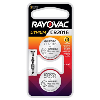 Rayovac Specialty KE CR2016-2 90mAh 3V Lithium Primary (LiMNO2) Coin Cell Batteries for Keyless Entry - 2 Piece Retail Card