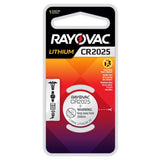 Rayovac Specialty KE CR2025 165mAh 3V Lithium Primary (LiMNO2) Coin Cell Battery for Keyless Entry - 1 Piece Retail Card