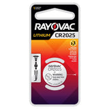 Rayovac Specialty KE CR2025 165mAh 3V Lithium Primary (LiMNO2) Coin Cell Battery for Keyless Entry - 1 Piece Retail Card