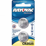 Rayovac Specialty KE CR2025-2 165mAh 3V Lithium Primary (LiMNO2) Coin Cell Batteries for Keyless Entry - 2 Piece Retail Card