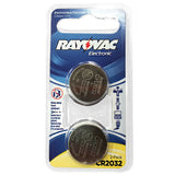 Rayovac Specialty KE CR2032-2 220mAh 3V Lithium Primary (LiMNO2) Coin Cell Battery for Keyless Entry - 2 Piece Retail Card