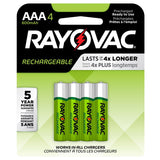 Rayovac Rechargeable LD724-4OP-GENE AAA 600mAh 1.2V Nickely Metal Hydride (NiMH) Button Top Batteries - 4 Piece Retail Card