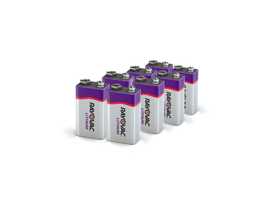 Rayovac Specialty R9VL-8 9V 1200mAh 9V Lithium Primary (LiMNO2) Batteries - Box of 8