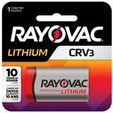 Rayovac RL CRV3 3700mAh 3V Lithium Primary (LiMNO2) Flat Top Photo Battery - 1 Piece Retail Card