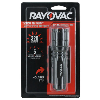 Rayovac LED Tactical Flashlight - CREE XR-E LED - 320 Lumens - Uses 3 x AAAs (RN3AAA-BXT)