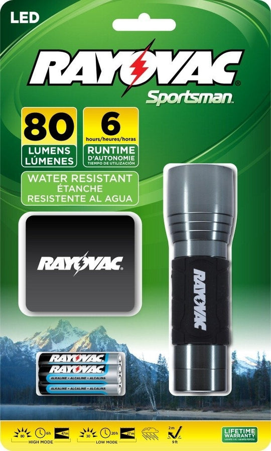Rayovac Sportsman Mini LED Flashlight - 80 Lumens - Includes 3 x AAAs (SEAMN-BA)
