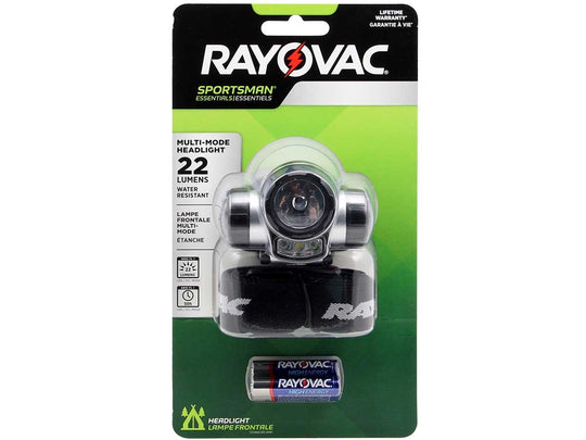 Rayovac Sportsman 3-in-1 LED Headlight - Red and White LEDs - 22 Lumens - Includes 1 x AAA (SPKHL3AAAA-BA)