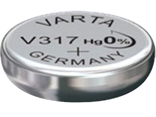 Varta 317 10.5mAh 1.55V Electronic Silver Oxide Coin Cell Battery (V317) - Pill Box