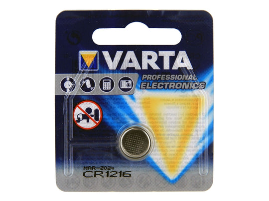 Varta Electronics 6216 CR1216 55mAh 3V Lithium Primary (LiMnO2)Coin Cell Battery - 1 Piece Retail Card