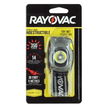 Rayovac Workhorse Pro 3AAA LED Virtually Indestructible DIYHPHL3-BC High-Powered Headlamp - 350 Lumens - Includes 3 x AAAs