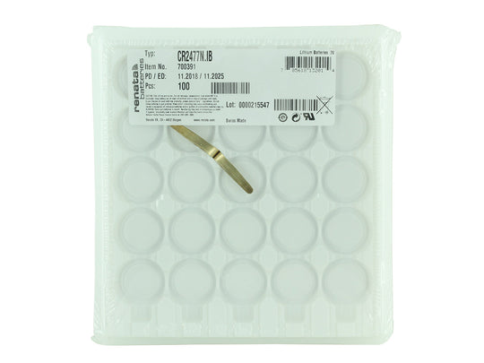 Renata CR2477 Bare Coin Cell Battery Lithium Li-MnO2 3V - Tray of 100