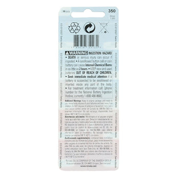 Renata 350 MPS 105mAh 1.55V Silver Oxide Coin Cell Battery - 1 Piece Tear Strip, Sold Individually