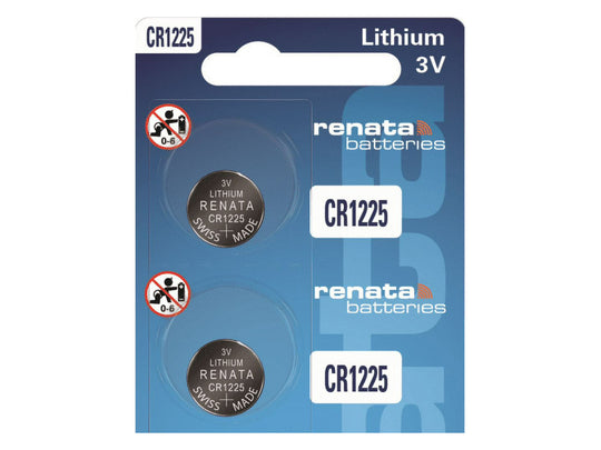 Renata CR1225 3V Lithium Battery - 2-pack retail packaging