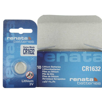 renata cr1632-cu coin cell retail card in front of 10 piece box`