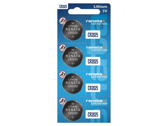 Renata CR2025 Coin Cell Battery - retail packaging 4-pack