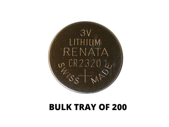 Renata CR2320 Bare Coin Cell Battery Lithium Li-MnO2 3V - Tray of 200
