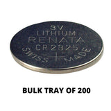 Renata CR2325 Bare Coin Cell Battery Lithium Li-MnO2 3V - Tray of 200