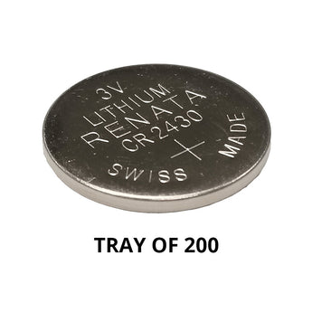 Renata CR2430 Bare Coin Cell Battery Lithium Li-MnO2 3V - Tray of 200