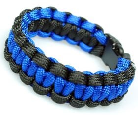 Rescueband Survival Bracelet - Holds Up To 550lbs - Royal Blue Outside with Black Inside - 8 or 9 Inch Diameter
