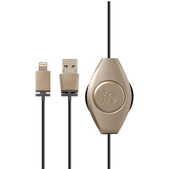 ReTrak Retractable iPhone 5/iPad Lightning Charge and Sync Cable - Gold